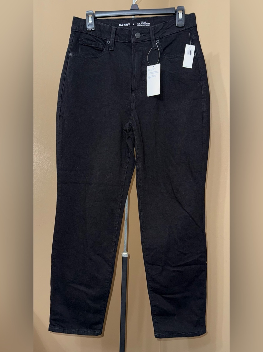 NWT OLD NAVY O.G. Straight High-Rise Classic Black Women's Jeans. Size 8.